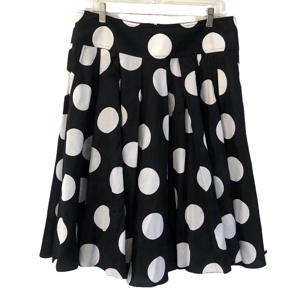 Kennth Cole Reaction Black & White Polka Dot Skirt 12